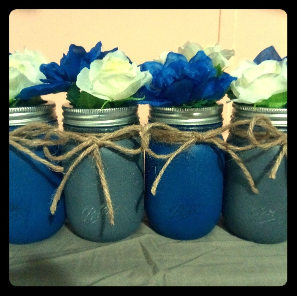 Set of 4 Mason Jar Vases